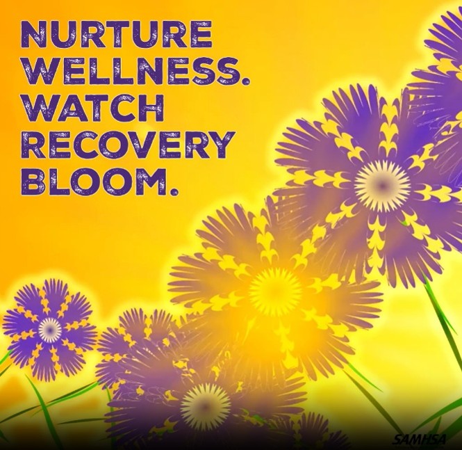Nurture, Wellness, Watch Recovery Bloom, Purple and yellow flowers